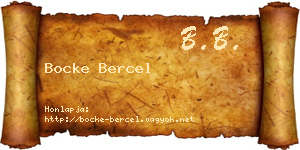 Bocke Bercel névjegykártya